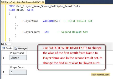 sql server multiple result sets.